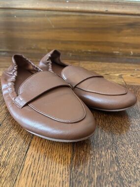 Quince Brown Leather Slip-On Loafers